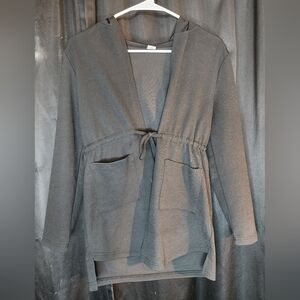 Girls Hooded Sweater Cardigan With Drawstring